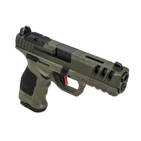 SAR USA SAR9 GEN3 Full Size Optic Ready 9mm Pistol has lightening cuts on the slide.